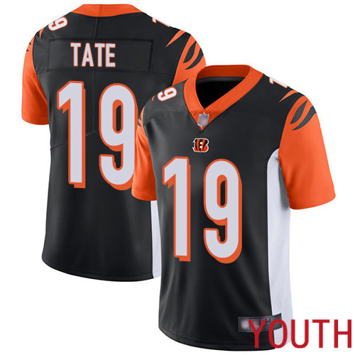 Cincinnati Bengals Limited Black Youth Auden Tate Home Jersey NFL Footballl #19 Vapor Untouchable